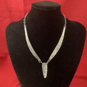 Flatware upcycled silver tone necklace